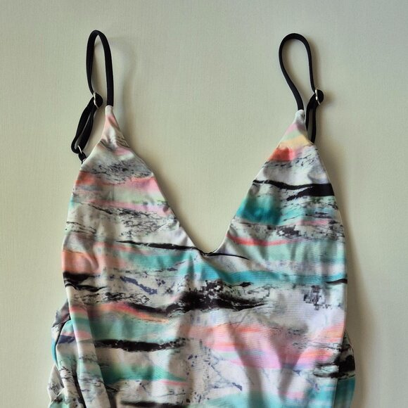 High Cut Multi-Color One Piece Bathing Suit - Picture 3 of 10